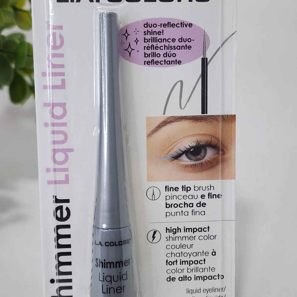 L.A. COLORS Liquid Eyeliner Shimmer Silver C62108 Fine Tip Brush New